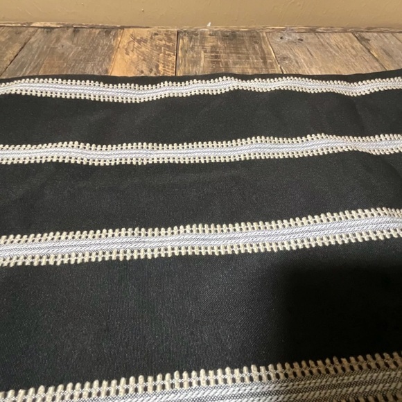 SLOW COW Linen Off White and Black Rectangle Throw Pillow Cover - Picture 2 of 9